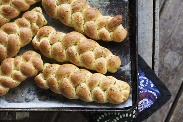 Individual garlic braids are a garlic bread for one in a beautiful package.