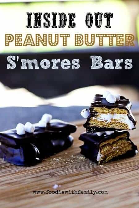 Inside Out Peanut Butter Smores Bars | www.foodiewithfamily.com