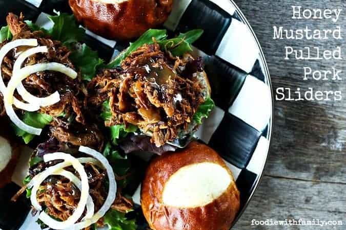 Honey Mustard Pulled Pork Sliders. Now that's a sandwich! foodiewithfamily.com