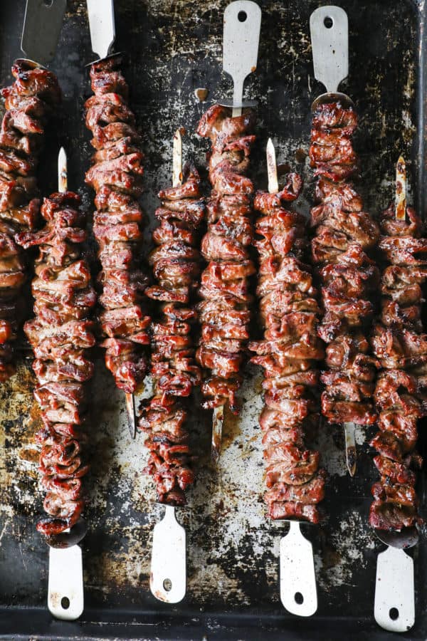 Korean Barbecue Grilled Flat Iron Steak is smoky, garlicky, unbelievably tender, and simple to prepare. This versatile main will be your new summer go-to!