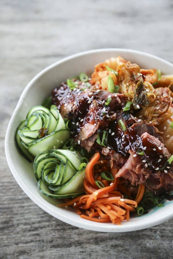 Fragrant, garlicky, simple, and fast Korean BBQ Steak Rice Bowls for a speedy dinner win!