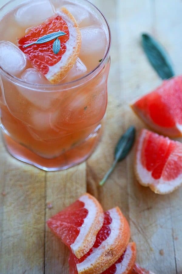 The Lady Greyhound Cocktail; Lady Grey infused vodka, fresh grapefruit juice, sage, and a little honey combine for this ultra refreshing twist on a classic greyhound.