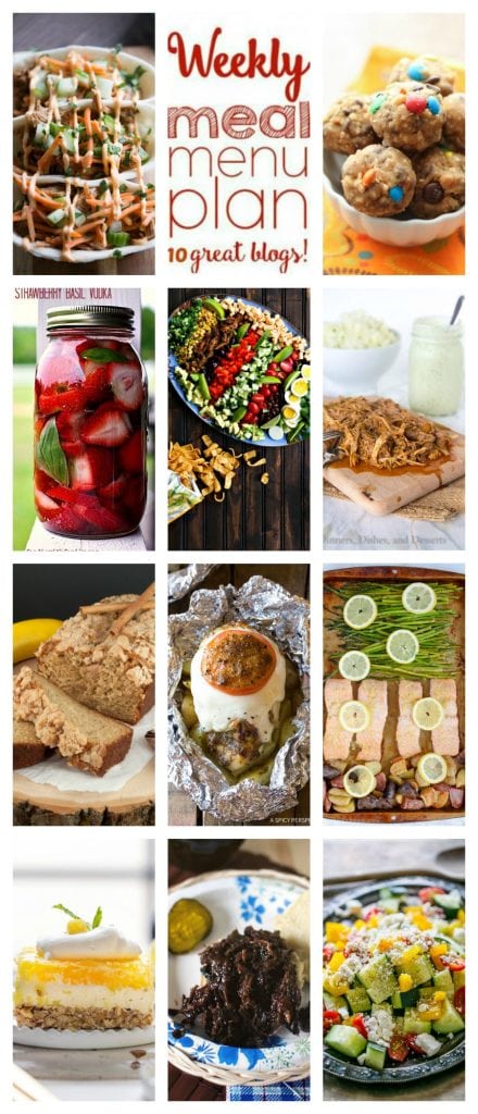 Weekly Meal Plan Week 109– 10 great bloggers bringing you a full week of recipes including dinner, sides dishes, and desserts!