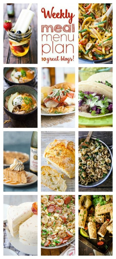 Weekly Meal Plan Week 111– 10 great bloggers bringing you a full week of recipes including dinner, sides dishes, and desserts!