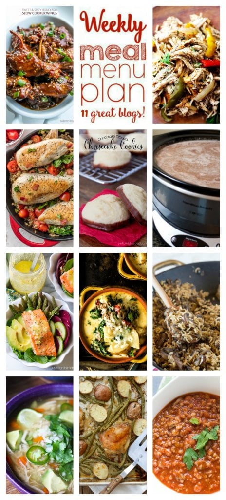 Weekly Meal Plan Week 80 – 11 great bloggers bringing you a full week of recipes including dinner, sides dishes, and desserts!