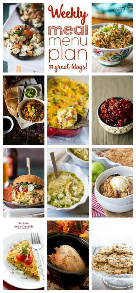 Weekly Meal Plan Week 70 – 11 great bloggers bringing you a full week of recipes including dinner, sides dishes, and desserts!