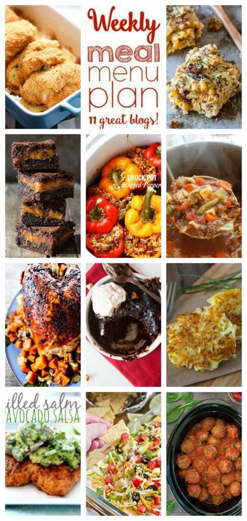 Weekly Meal Plan Week 80 – 11 great bloggers bringing you a full week of recipes including dinner, sides dishes, and desserts!