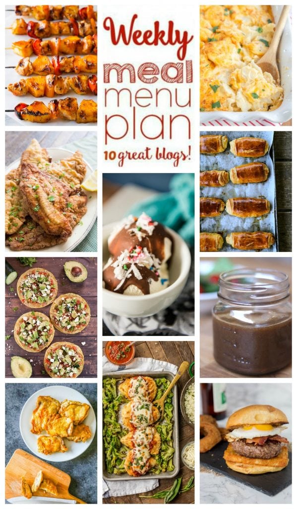 Weekly Meal Plan Week 98 - 10 great bloggers bringing you a full week of recipes including dinner, sides dishes, and desserts!