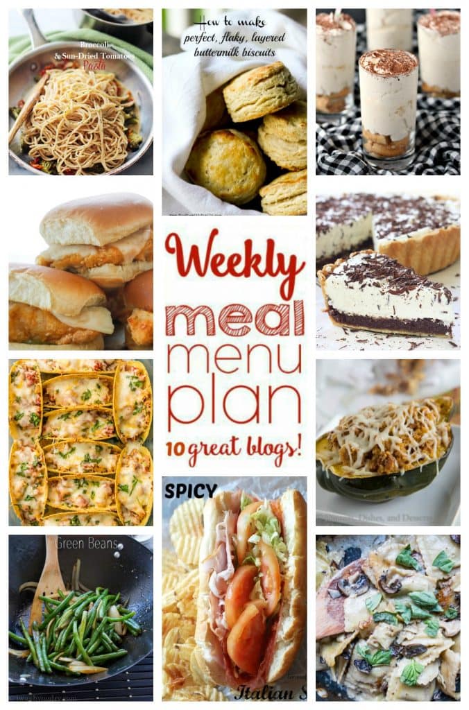 Weekly Meal Plan Week 25 - 10 great bloggers bringing you a full week of recipes including dinner, sides dishes, and desserts!