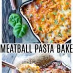 Pasta Bake loaded with meatballs, sauce, and scandalous amounts of melted cheese is exactly what you need tonight. Bonus: you don't need to pre-boil the pasta, so be ready to eat and be happy with very little work!