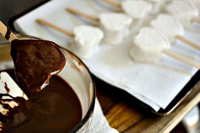 Homemade Coffee Marshmallows covered in silky Milk Chocolate Coating. #ValentinesDay #SuperbowlSnacks #Sweets