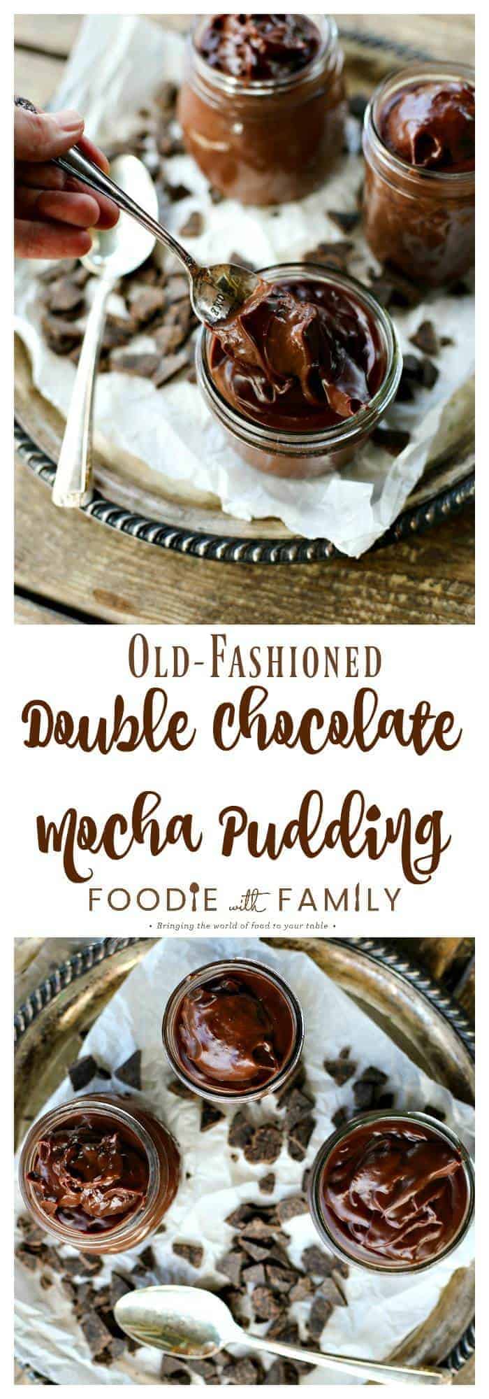 Old Fashioned Double Chocolate Mocha Pudding. Smooth, creamy, rich, and ultra-easy.