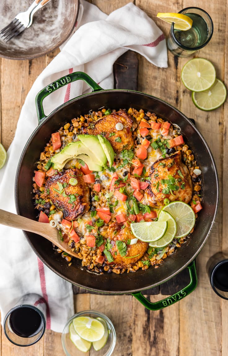 One Pan BBQ Ranch Chicken Skillet {The Cookie Rookie}