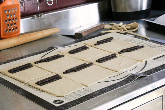 Pain au chocolat pastry ready to roll up from foodiewithfamily.com