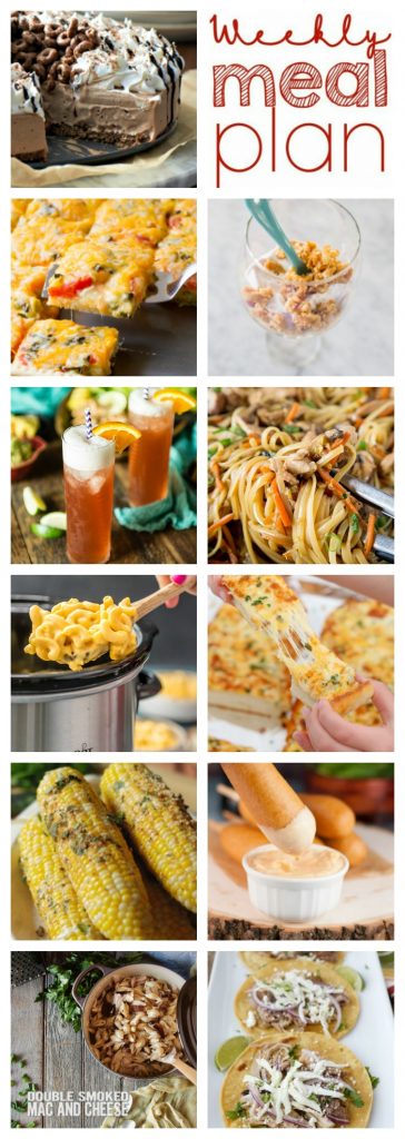 Weekly Meal Plan Week 107– 10 great bloggers bringing you a full week of recipes including dinner, sides dishes, and desserts!