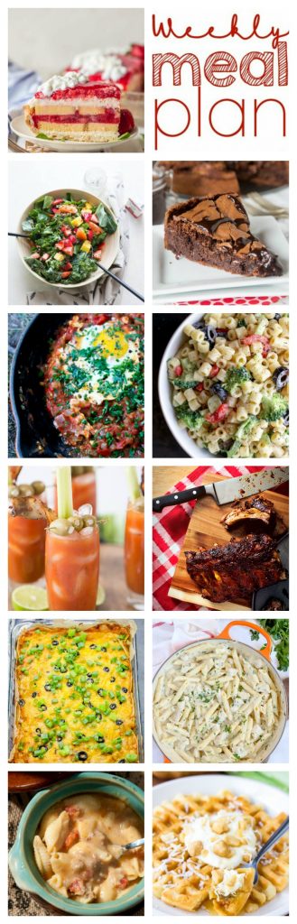 Weekly Meal Plan Week 115– 10 great bloggers bringing you a full week of recipes including dinner, sides dishes, and desserts!