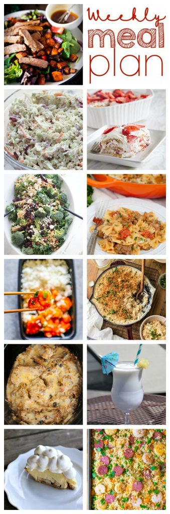 Weekly Meal Plan Week 102 – 10 great bloggers bringing you a full week of recipes including dinner, sides dishes, and desserts!