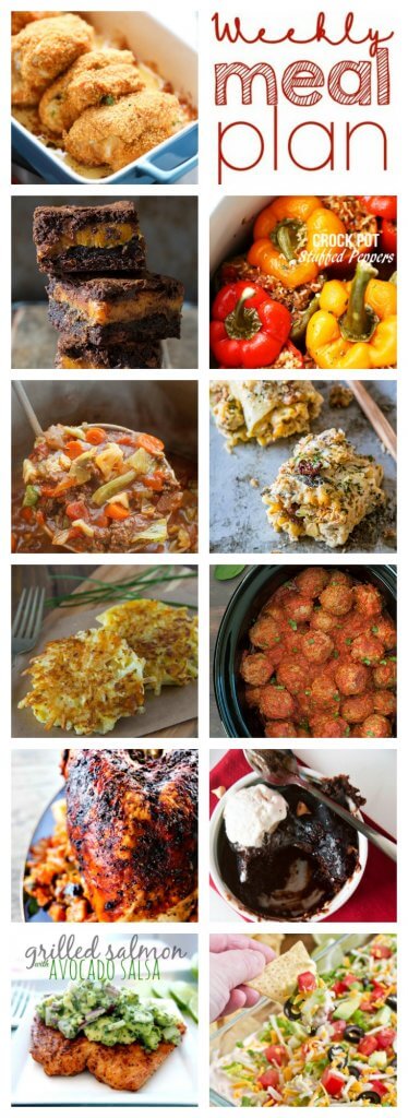 Weekly Meal Plan Week 80 – 11 great bloggers bringing you a full week of recipes including dinner, sides dishes, and desserts!