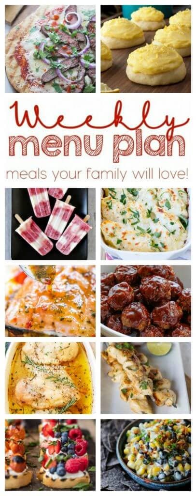 Weekly Meal Plan Week 44 - 10 great bloggers bringing you a full week of recipes including dinner, sides dishes, and desserts!