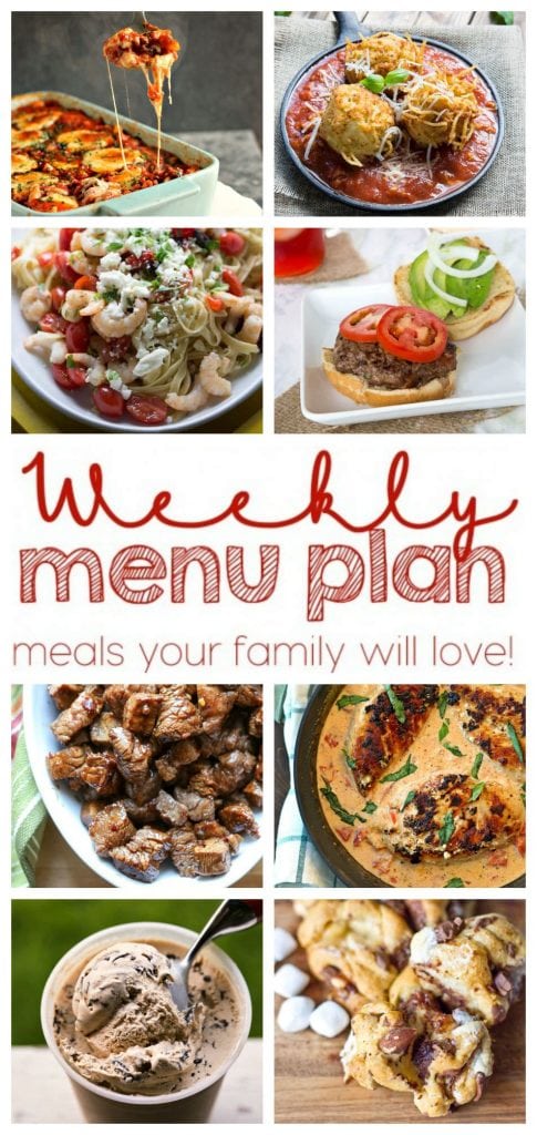 Weekly Meal Plan Week 4 - Making your week easy with 6 dinner recipes and 2 desserts.