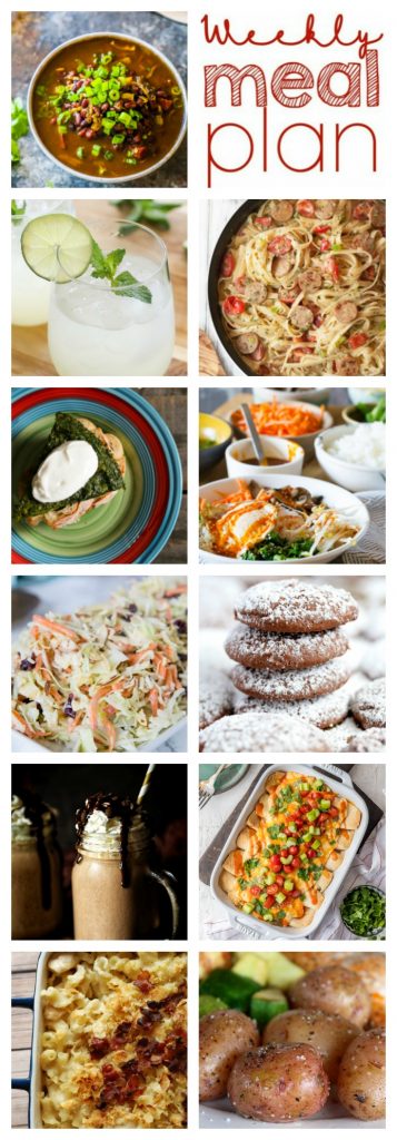 Weekly Meal Plan Week 101 – 10 great bloggers bringing you a full week of recipes including dinner, sides dishes, and desserts!