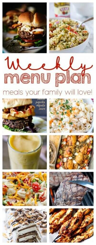 Weekly Meal Plan Week 50 - 10 great bloggers bringing you a full week of recipes including dinner, sides dishes, and desserts!