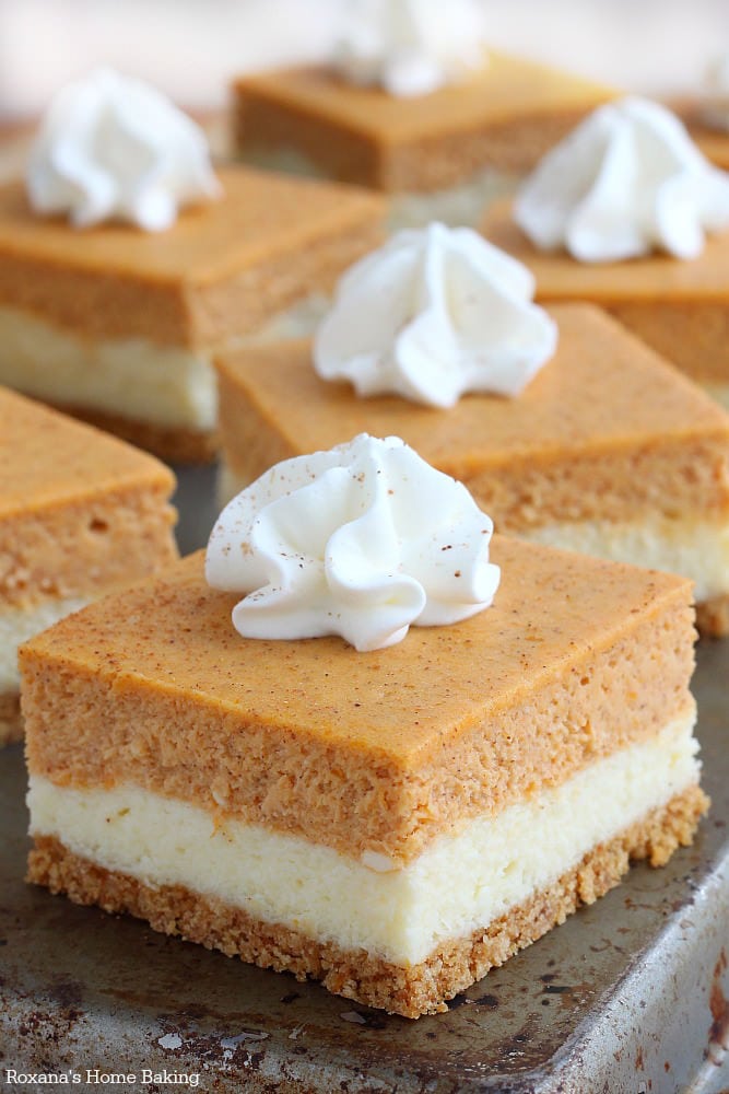 Pumpkin Cheesecake Bars {Roxana's Home Baking}