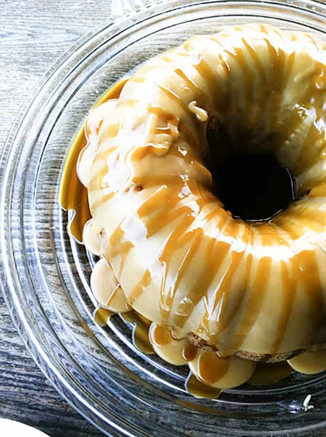 Pumpkin spice Cake with Maple Glaze and Cider Caramel