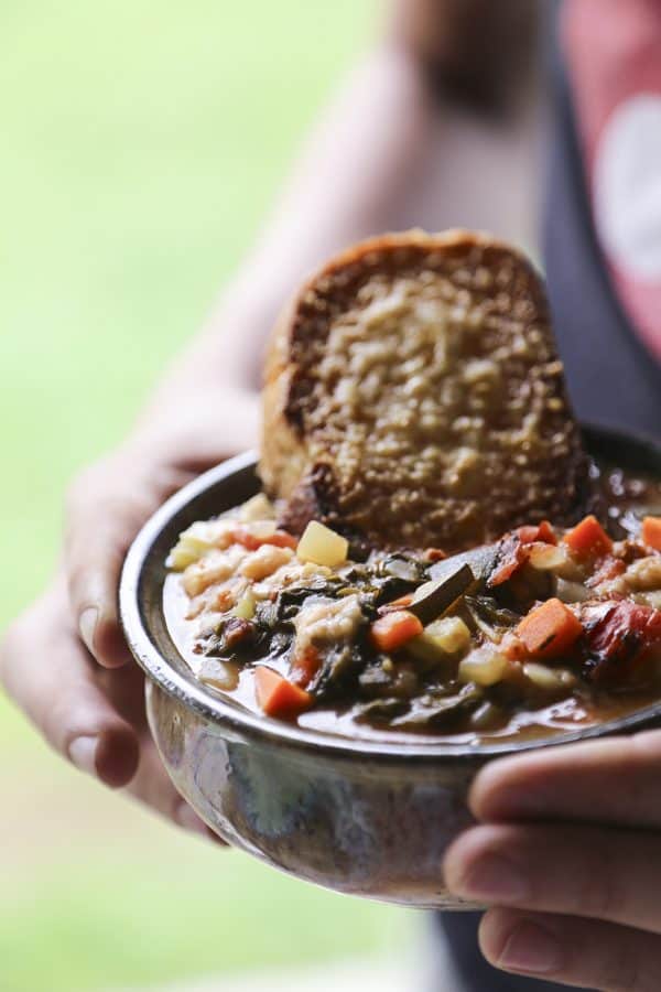 Ribollita Tuscan Vegetable Bean Soup foodiewithfamily.com