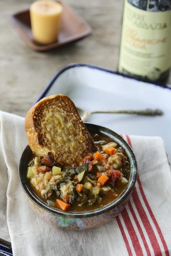 Ribollita Tuscan Vegetable Bean Soup foodiewithfamily.com