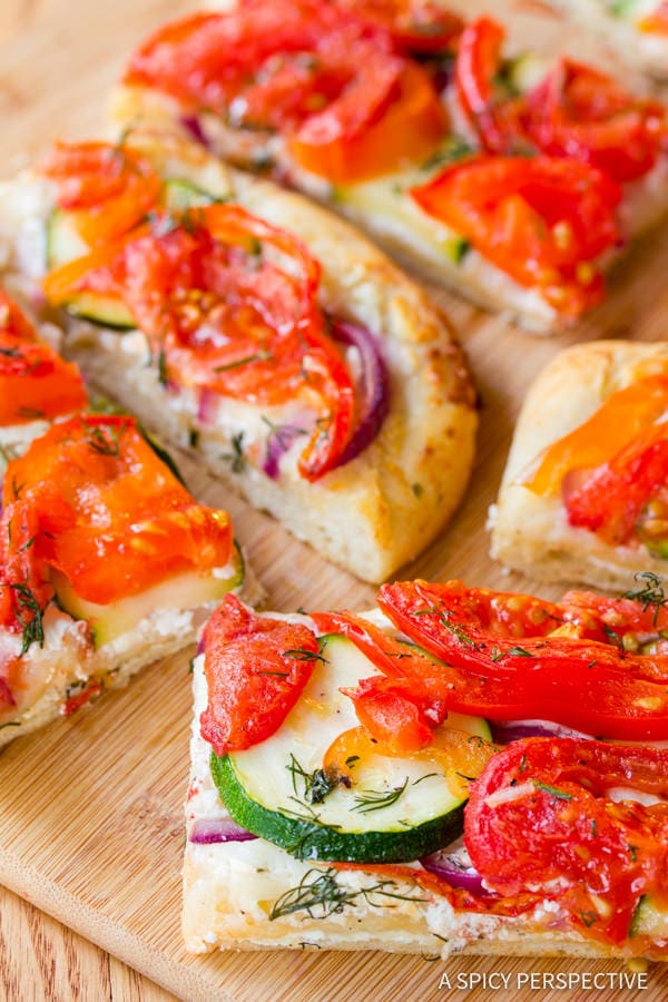 Roasted Vegetable Flatbread {A Spicy Perspective}