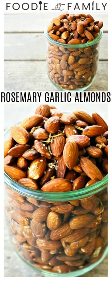 These fragrant and toasty rosemary garlic almonds slow-roast in an ultra low oven overnight (so as not to destroy all those good fats that almonds contain) while you sleep. When you wake, you are in possession of one ultimately sustaining and habit forming snack. Make yourself nuts today! In a good way!