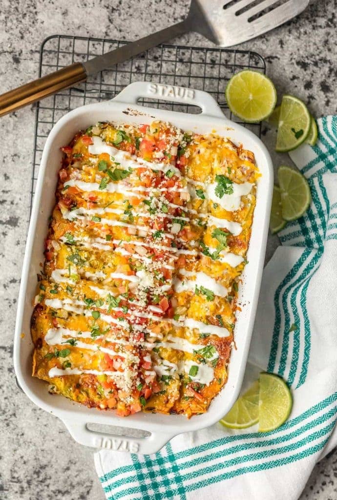 Salsa Verde Chicken Enchiladas {The Cookie Rookie}