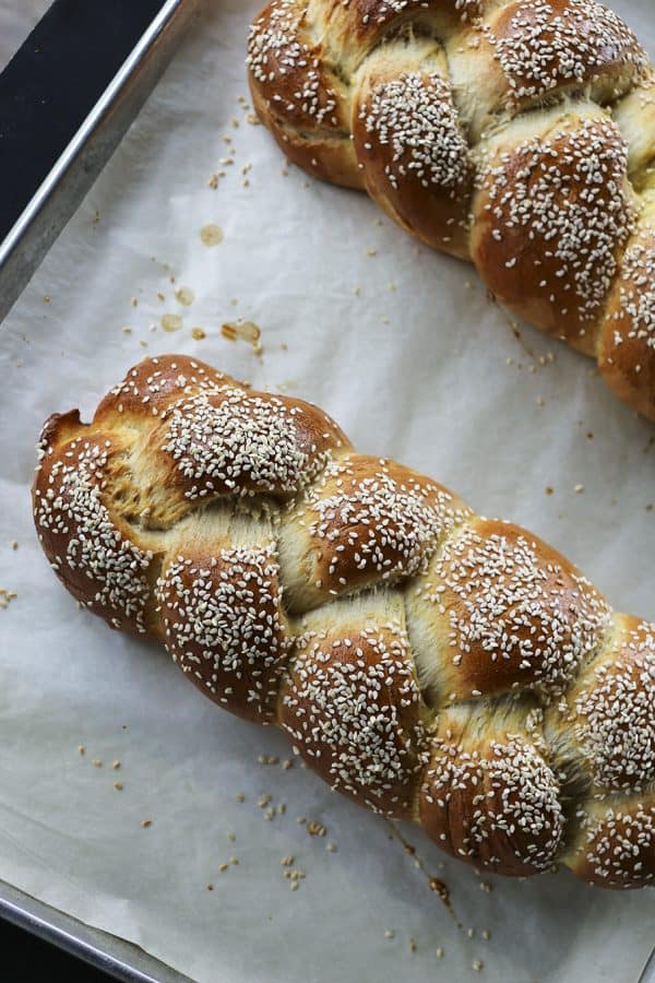 Sesame Semolina Braided Bread from foodiewithfamily.com