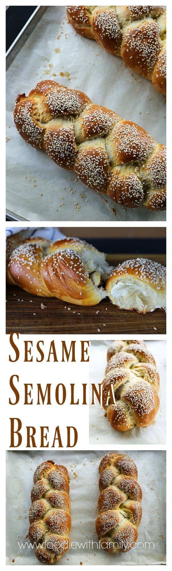 Sesame Semolina Braided Bread from foodiewithfamily.com