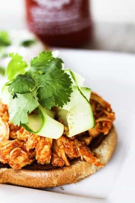 Gentle sweetness from honey brings out the best of the tasty heat from Sriracha in this great Slow-Cooker Honey Sriracha Barbecue Chicken. Pile the chicken high on sandwiches topped with a cucumber, cilantro salad, and a fried egg ~or~ on a tossed salad, in tacos or on a chicken fajita or barbecue pizza. Leftovers store beautifully in individual portions in the freezer.