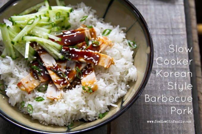 Slow Cooker Korean Style Barbecue Pork on Foodiewithfamily.com