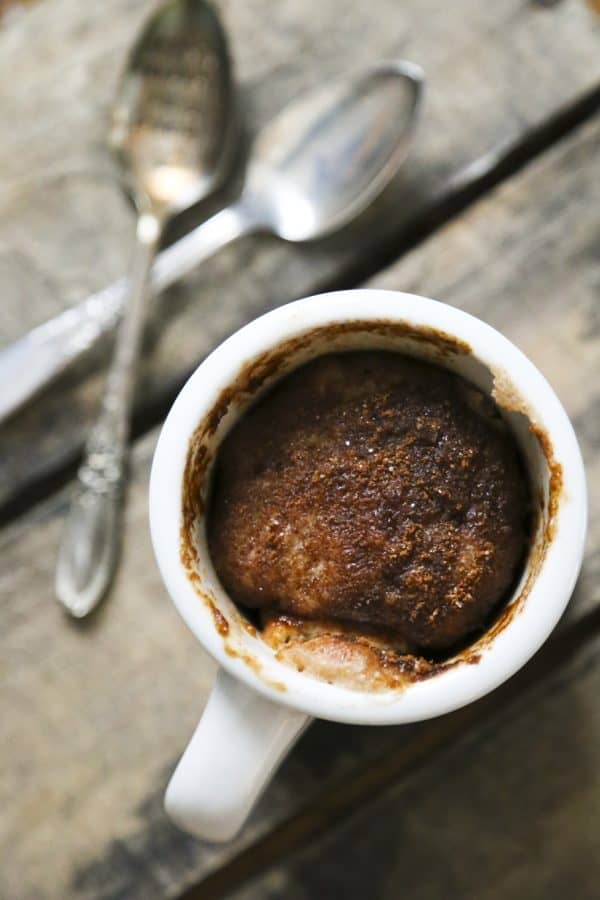 Snickerdoodle mug cake vanilla cinnamon butter microwave