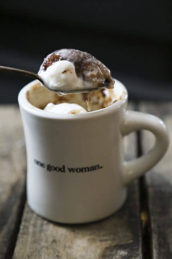 ice cream snickerdoodle mug cake