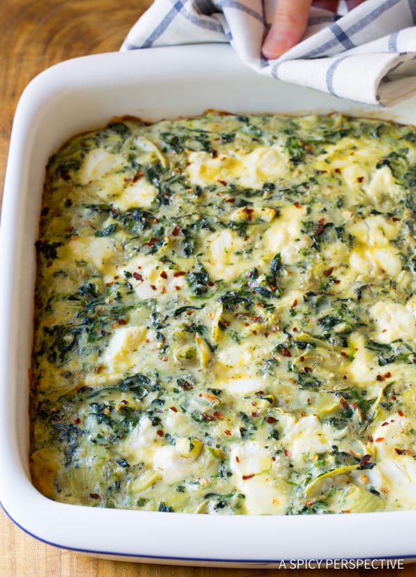 Spinach & Artichoke Egg Casserole {A Spicy Perspective}