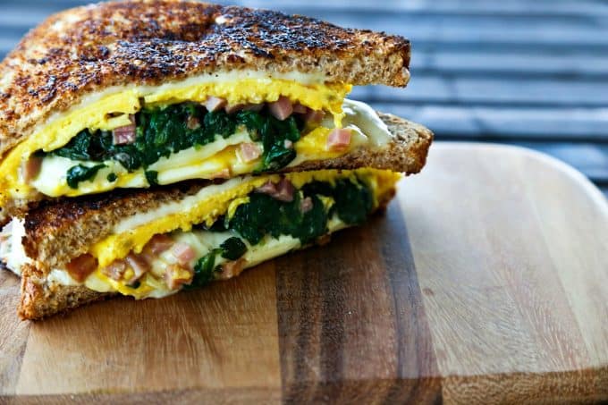 Spinach Omelet Grilled Cheese for #PinaMealGiveAMeal and @Landolakesktchn