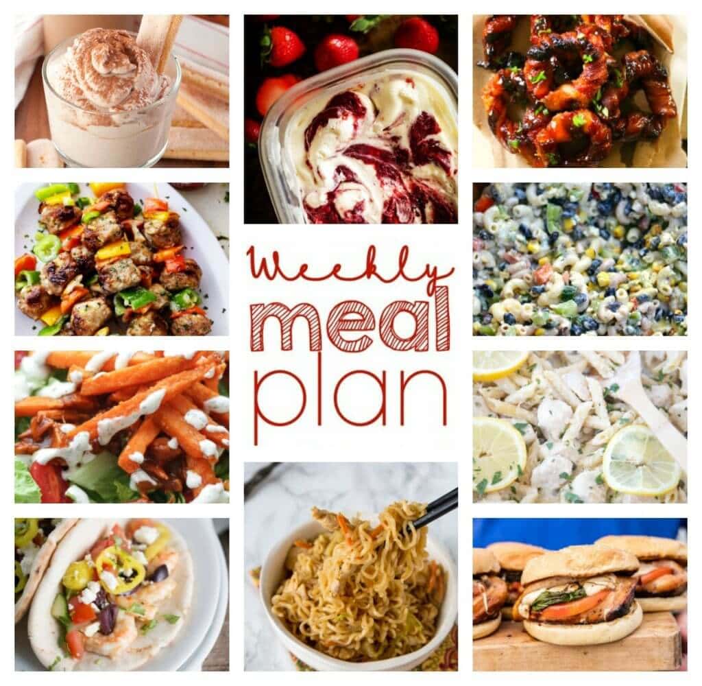 Weekly Meal Plan Week 57 – 10 great bloggers bringing you a full week of recipes including dinner, sides dishes, and desserts!