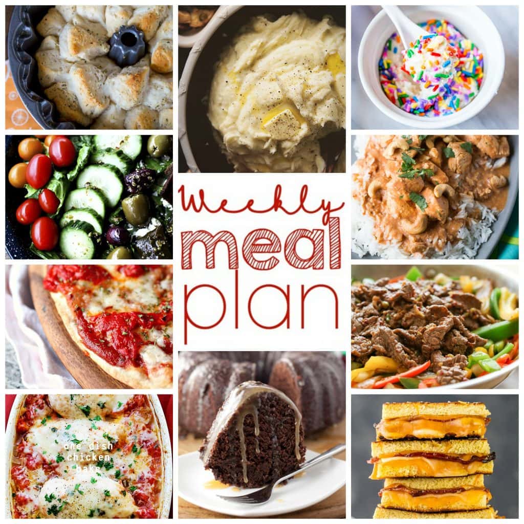 Weekly Meal Plan Week 26 - 10 great bloggers bringing you a full week of recipes including dinner, sides dishes, and desserts!