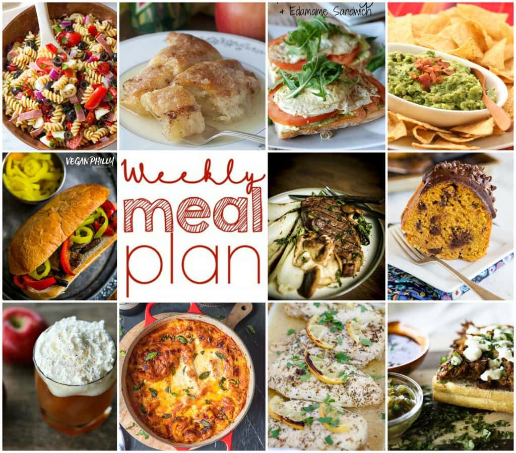 Weekly Meal Plan Week 119 - 10 great bloggers bringing you a full week of recipes including dinner, sides dishes, and desserts!