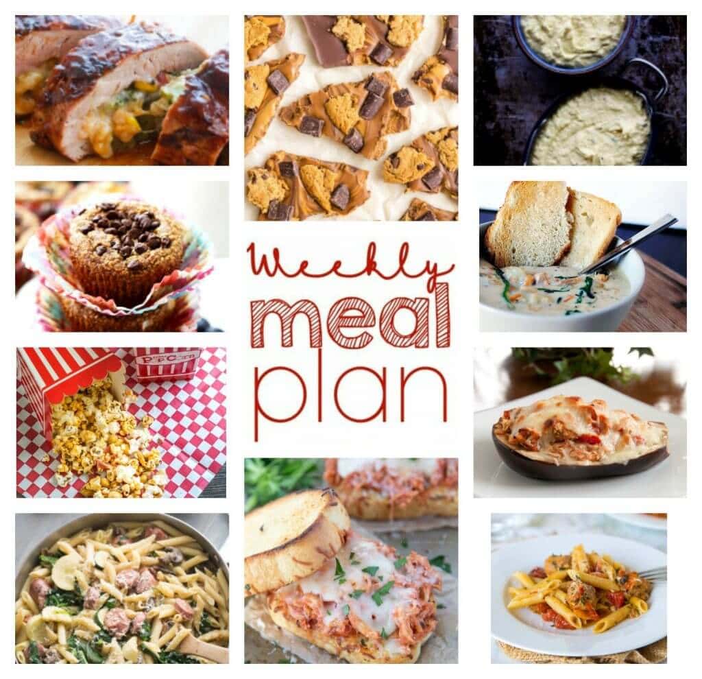 Weekly Meal Plan Week 61 – 10 great bloggers bringing you a full week of recipes including dinner, sides dishes, and desserts!