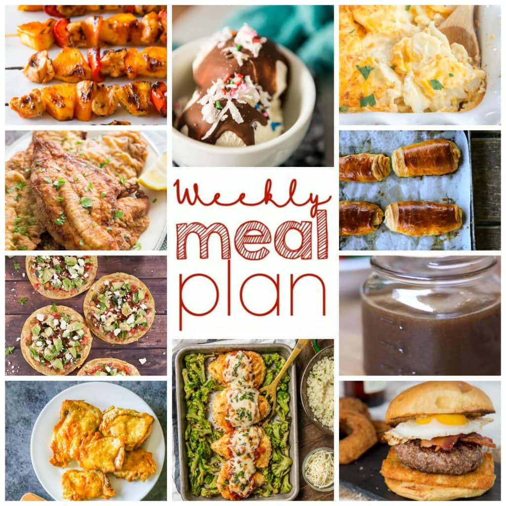 Weekly Meal Plan Week 98 - 10 great bloggers bringing you a full week of recipes including dinner, sides dishes, and desserts!