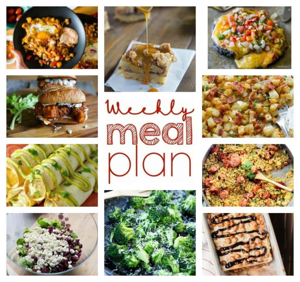 Weekly Meal Plan Week 62 – 10 great bloggers bringing you a full week of recipes including dinner, sides dishes, and desserts!