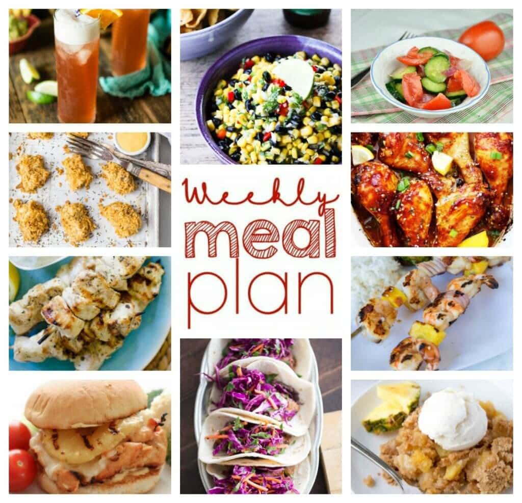 Weekly Meal Plan Week 55 – 10 great bloggers bringing you a full week of recipes including dinner, sides dishes, and desserts!