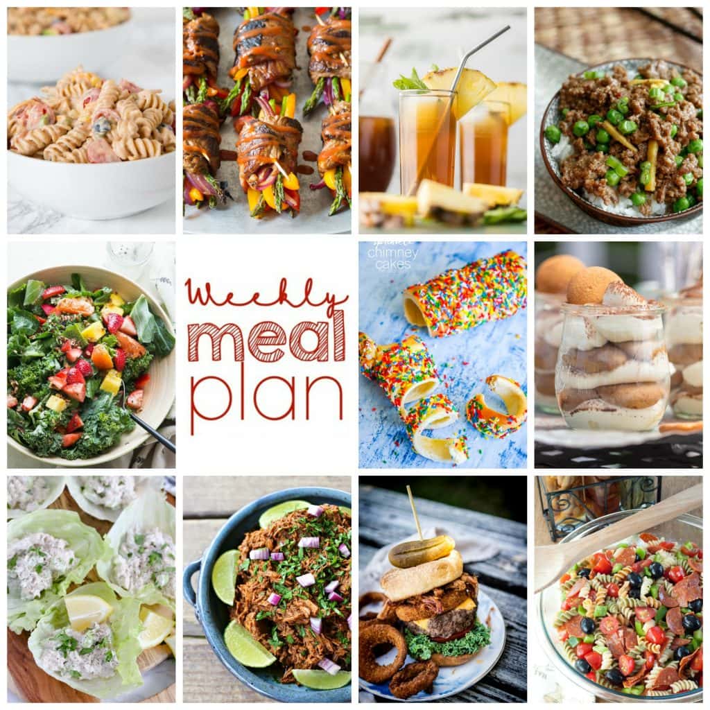 Weekly Meal Plan Week 103 – 10 great bloggers bringing you a full week of recipes including dinner, sides dishes, and desserts!