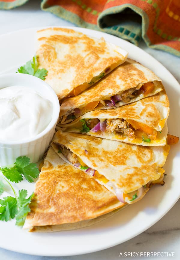 Sweet and Tangy Chicken Quesadillas {A Spicy Perspective}